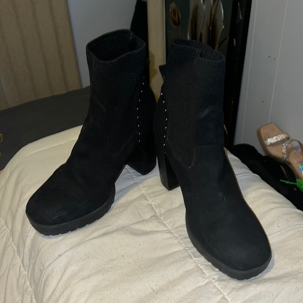Black ankle sock boots